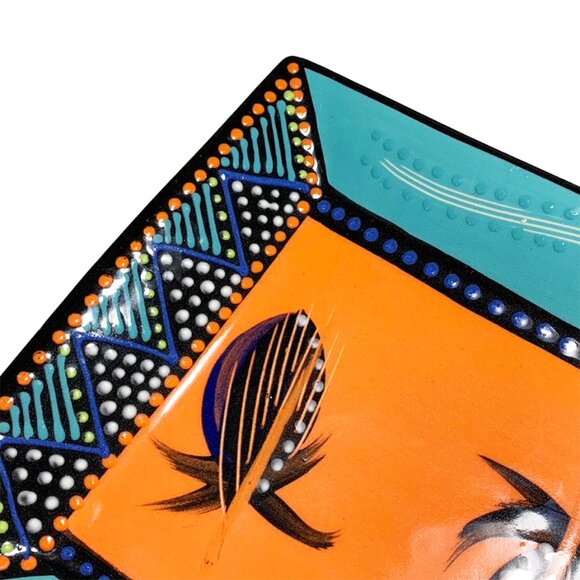 NOMBULELO MKIVA South African Hand Painted Ceramic Slipware Rectangular … - Picture 6 of 9